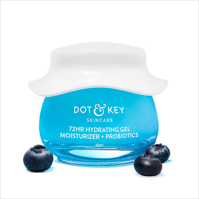 DOT & KEY 72Hr Hydrating Gel + Probiotics Moisturizer For Face features a lightweight gel formula, perfect for oily, dull, and uneven skin tone. Ideal hydrating gel moisturizer for all skin types.