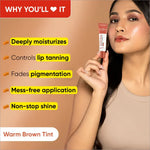 Packaging of Dot and Key Gloss Boss Vitamin C + E Lip Balm, featuring its properties as a moisturizing lip balm with SPF 30 for lip protection.