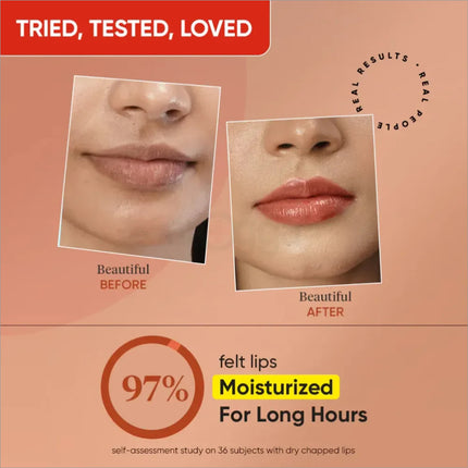 Close-up of Dot and Key Gloss Boss Vitamin C + E Lip Balm with SPF 30, focusing on its nourishing ingredients as a moisturizing lip balm with SPF.