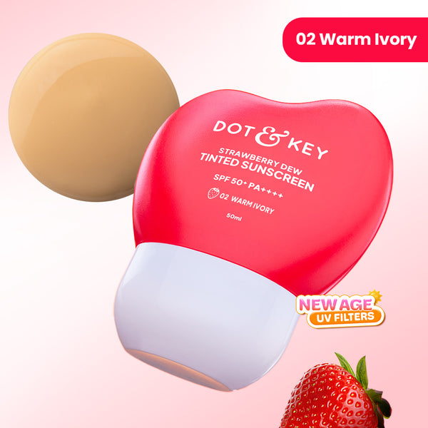 Dot & Key Strawberry Dew Tinted Sunscreen SPF 50+ PA++++ Warm Ivory 02