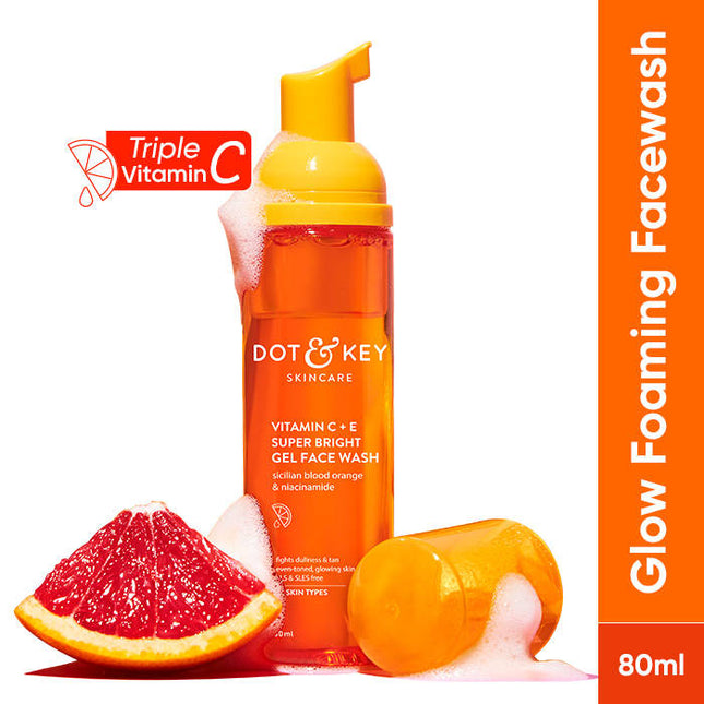 Dot & Key Vitamin C + E Super Bright Foaming Face Wash 80ml