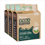 Good Karma 3 Ply Eco-Friendly Unbleached Kitchen Tissue Paper Roll - Pack of 6, featuring eco-friendly kitchen paper design for effective kitchen cleaning.