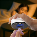White and black electric nail trimmer with blue led light usb rechargeable 3 gears adjustable automatic clipper