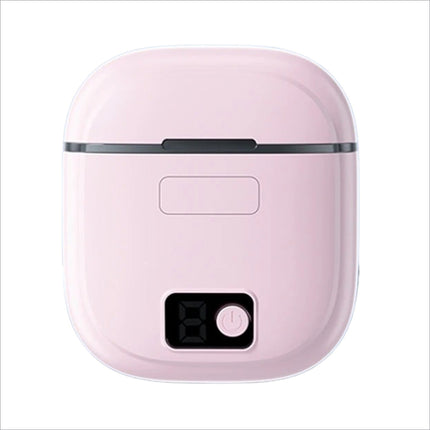 Pink silicone case for electric nail trimmer with digital display and power button for adults and children