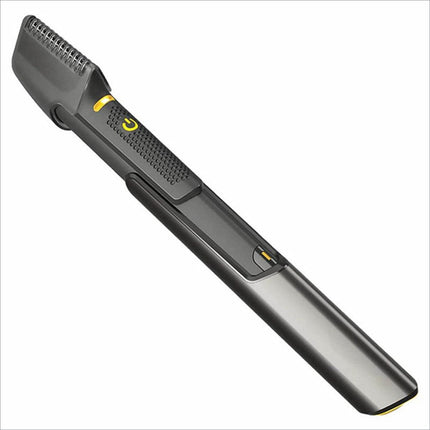 Black and yellow multifunctional grooming kit hair trimmer with textured grip handle for adjustable length trimming