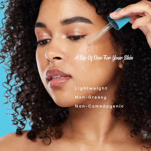 Close-up of Care Dew Lock Face Serum highlighting its nourishing ingredients, the best face serum for glowing complexion.