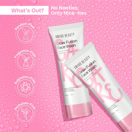 Care Glow Fusion Face Wash displayed with a beautiful background, emphasizing its role as a natural glow face wash.