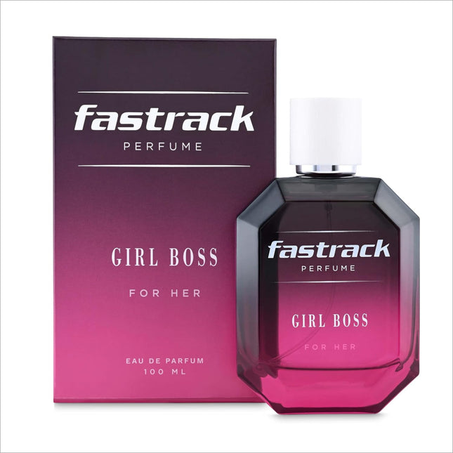 Fastrack Perfume EDP showcasing its elegant bottle design, representing long lasting floral fruity fragrance.