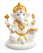 Ganpati white marble idol