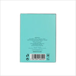 Back view of the Glacier Eau De Parfum box, listing ingredients and details, presented in a turquoise design with safety warnings and packaging information.
