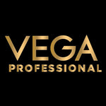 Gold-colored ’vega professional’ logo text on a black background.