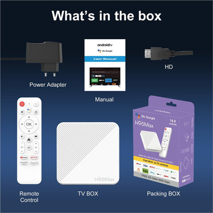 White rectangular h96max h313 android tv box with subtle diagonal texture for 4k ultra hd streaming and wifi 6 connectivity
