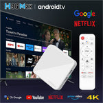 White h96max h313 android tv box with textured ribbed surface and sleek edges supports wifi 6 bluetooth 4k streaming