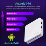 White h96max h313 android tv box with textured surface and multiple ports for 4k ultra hd streaming and wifi 6 connectivity