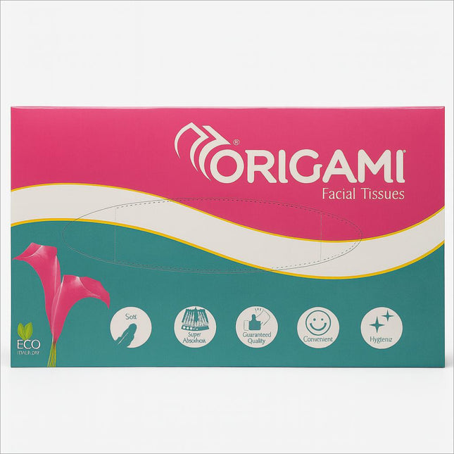 ORIGAMI FACIAL TISSUE - hypoallergenic facial tissues for gentle care.