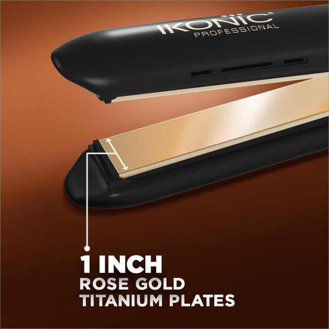 Ikonic Gleam Hair Straightener Black| Super slim 1 inch