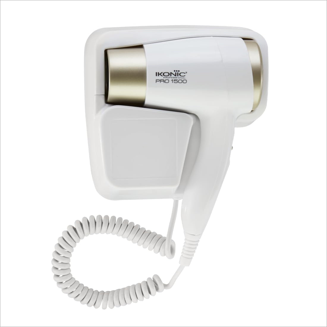 Ikonic Hair Dryer- Pro 1500 White- 500 Watts Wall-Mount