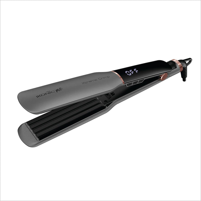 Ikonic Me Xtreme Crimp hair crimper for women featuring extra long and wide ceramic crimping plates for effortless styling.