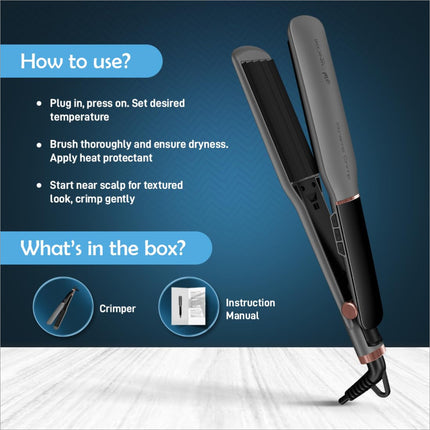 360-degree swivel cord of Ikonic Me Xtreme Crimp hair crimper for women, ensuring tangle-free styling from any angle.