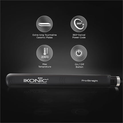Ikonic Pro Straight Hair Straightener Black| Floating