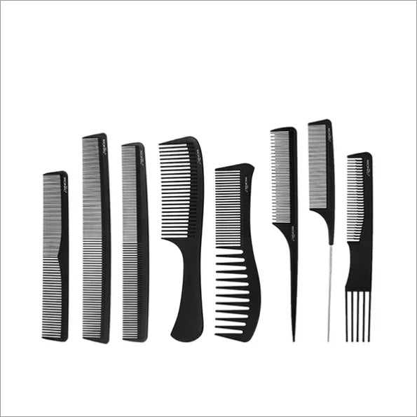 Ikonic Professional Pro Comb Set showcasing 8 pieces of premium-grade combs, a must-have professional comb set for hairstylists.