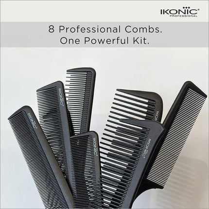 The lightweight and anti-static Ikonic Professional Pro Comb Set, designed for precision, perfect for a professional comb set.