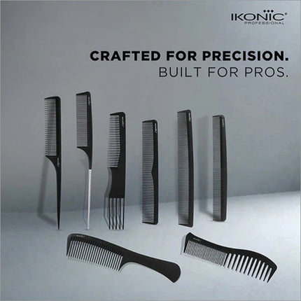 All-inclusive Ikonic Professional Pro Comb Set, crafted for durability and heat resistance, essential for any professional comb set.
