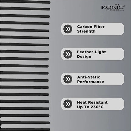 Close-up of the Ikonic Professional Pro Comb Set, featuring 8 combs that are ideal tools in every stylist's professional comb set.