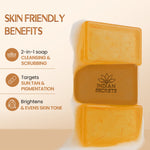 Indian Secrets Kojic Acid and Saffron Scrub Soap benefits