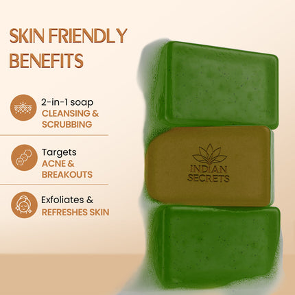 Indian Secrets Salicylic Acid and Neem Scrub Soap benefits
