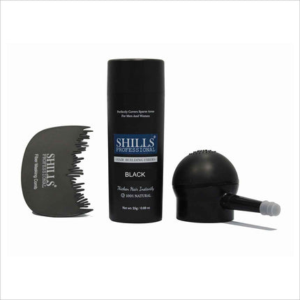 Hair Fiber with Pump in Black/Brown - an instant hair coverage solution designed for fuller, thicker appearance.