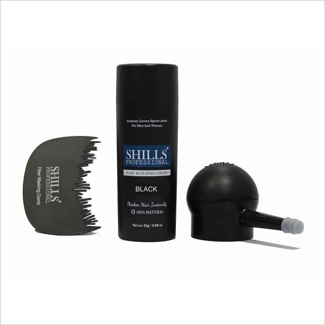 Hair Fiber with Pump in Black/Brown - an instant hair coverage solution designed for fuller, thicker appearance.