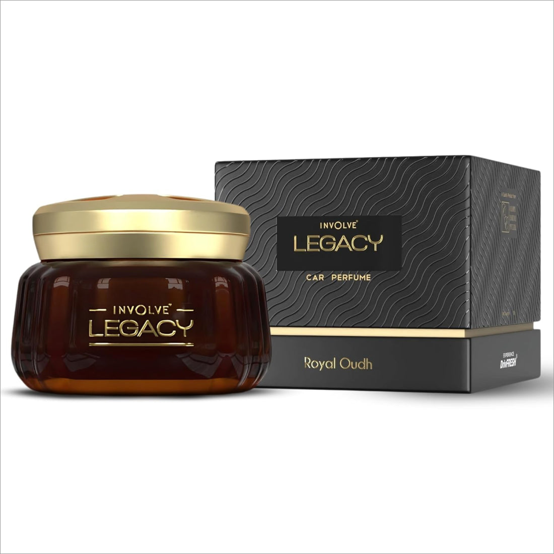 Involve Your Senses Legacy 50g long lasting car perfume showcasing sleek design, perfect for car accessories interior.