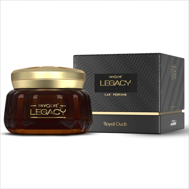 Involve Your Senses Legacy 50g long lasting car perfume showcasing sleek design, perfect for car accessories interior.