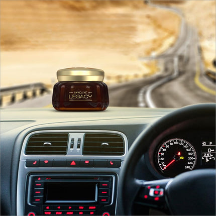 Involve Your Senses Legacy 50g long lasting car perfume, enriching your car interior with a premium scent.