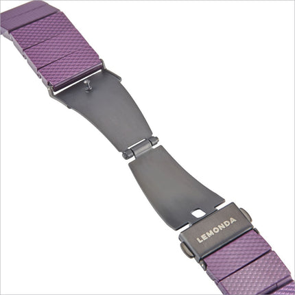 Purple lemonda plantfiber strap for apple watch ultra with carbon fiber pattern and matte black metal clasp