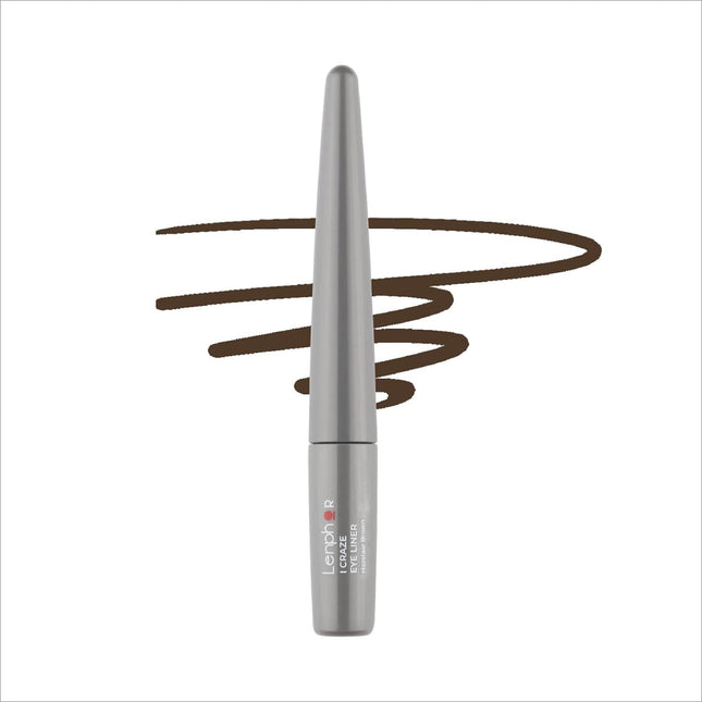Close-up view of Lenphor I Craze Liquid Eyeliner Pen, a waterproof liquid eyeliner ideal for smudge-proof eye makeup.