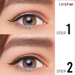 Demonstration of different eyeliner styles with Lenphor I Craze Liquid Eyeliner Pen, illustrating the versatility of this waterproof liquid eyeliner.
