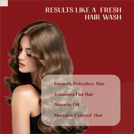 Instant hair refresh with MakeMeeBold Dry Shampoo Spray for women by Urban Yog; 200 ml bottle of natural starch formula for oil absorption.