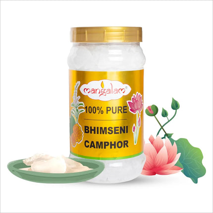 MANGALAM Bhimseni Camphor Jar - 500 GM PACK OF 1 - BHIMSENI