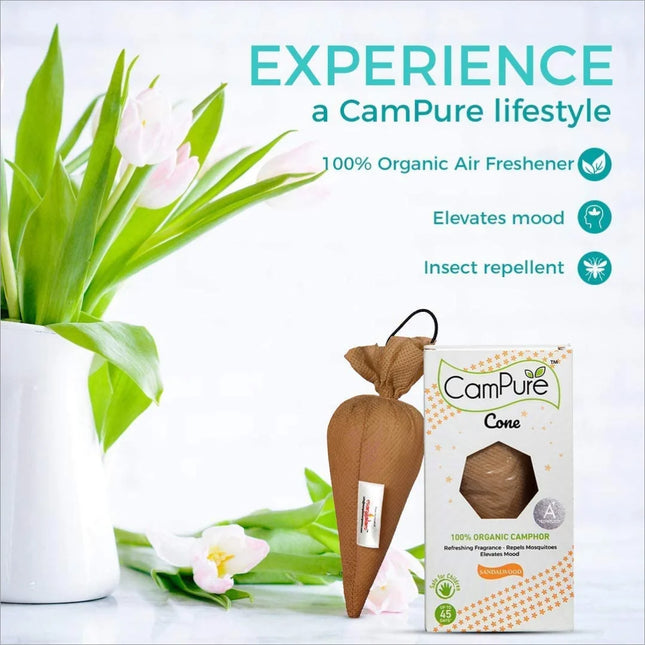 MANGALAM CAMPURE CamPure Cone Sandalwood - Camphor Cone