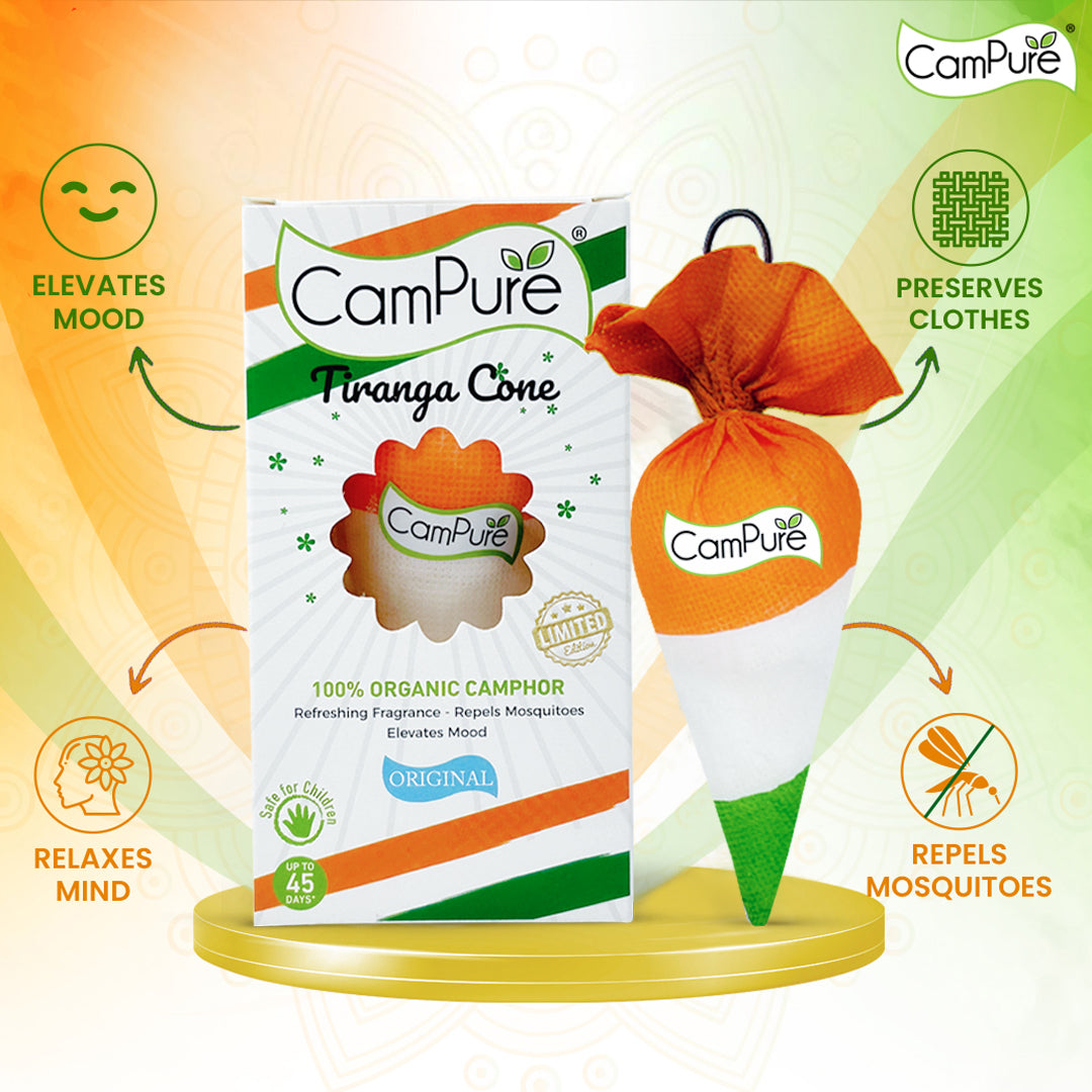Mangalam CamPure Tiranga Camphor Cone official product image