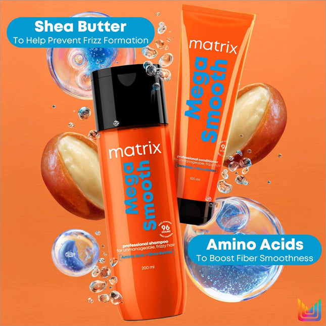 Matrix MATRIX Mega Smooth Conditioner, a Mega Smooth Conditioner ideal for unmanageable hair for 4 days of frizz control.