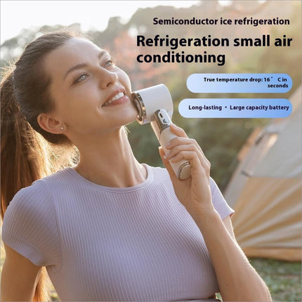 White and silver mf119 handheld fan with retractable cable adjustable 100 speeds usb rechargeable portable cooling fan