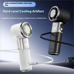 Mf119 handheld fan white and black with silver accents retractable cable adjustable telescopic handheld fan usb rechargeable