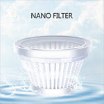 White cylindrical nano filter with mesh design and plastic casing for mini vacuum cleaner with strong suction