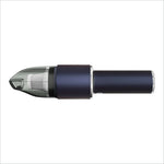 Navy blue mini vacuum cleaner with transparent dust head and metallic accents strong suction for home office car use