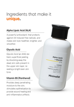 Minimalist Alpha Lipoic + Glycolic 7% Cleanser 100ml – ingredients