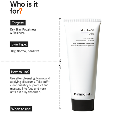 Minimalist Marula Oil 5% Moisturizer details