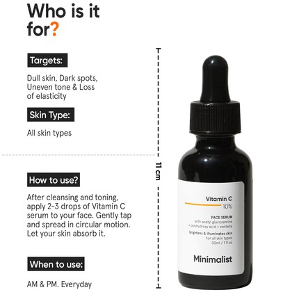 Minimalist Vitamin C 10% Face Serum 30ml directions